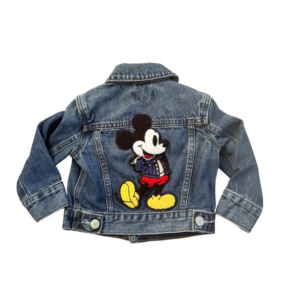 Gap × Disney Baby Mickey Mouse Icon Denim Jacket 12-18M - Picture 1 of 6